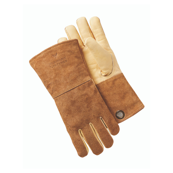 High-Heat Leather BBQ Grilling Gloves